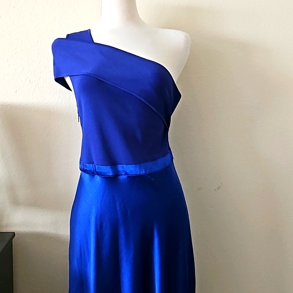 Ted Baker Royal Blue One Shoulder Cocktail Dress - Picture 5 of 10